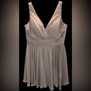 CHRISTINA WU Celebration Taupe Chiffon Size 18 | Formal-Prom -Wedding MIDI Dress